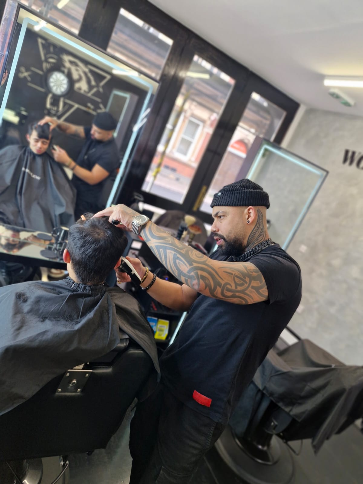 Barber at the chair